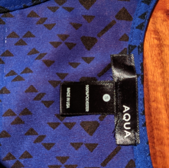 Aqua loose blue tank top with bohemian pattern - Picture 4 of 4